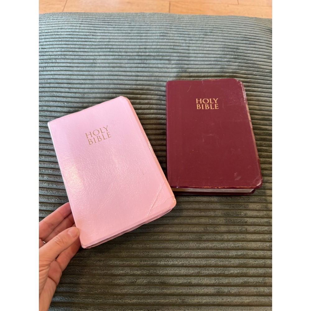 Two Holyโ Bible KJV Red Letter Edition Set Pink Burgundy
